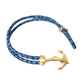 Blue Gold Anchor 925 Silver Charm Bracelet Mens - SEHABRANDS