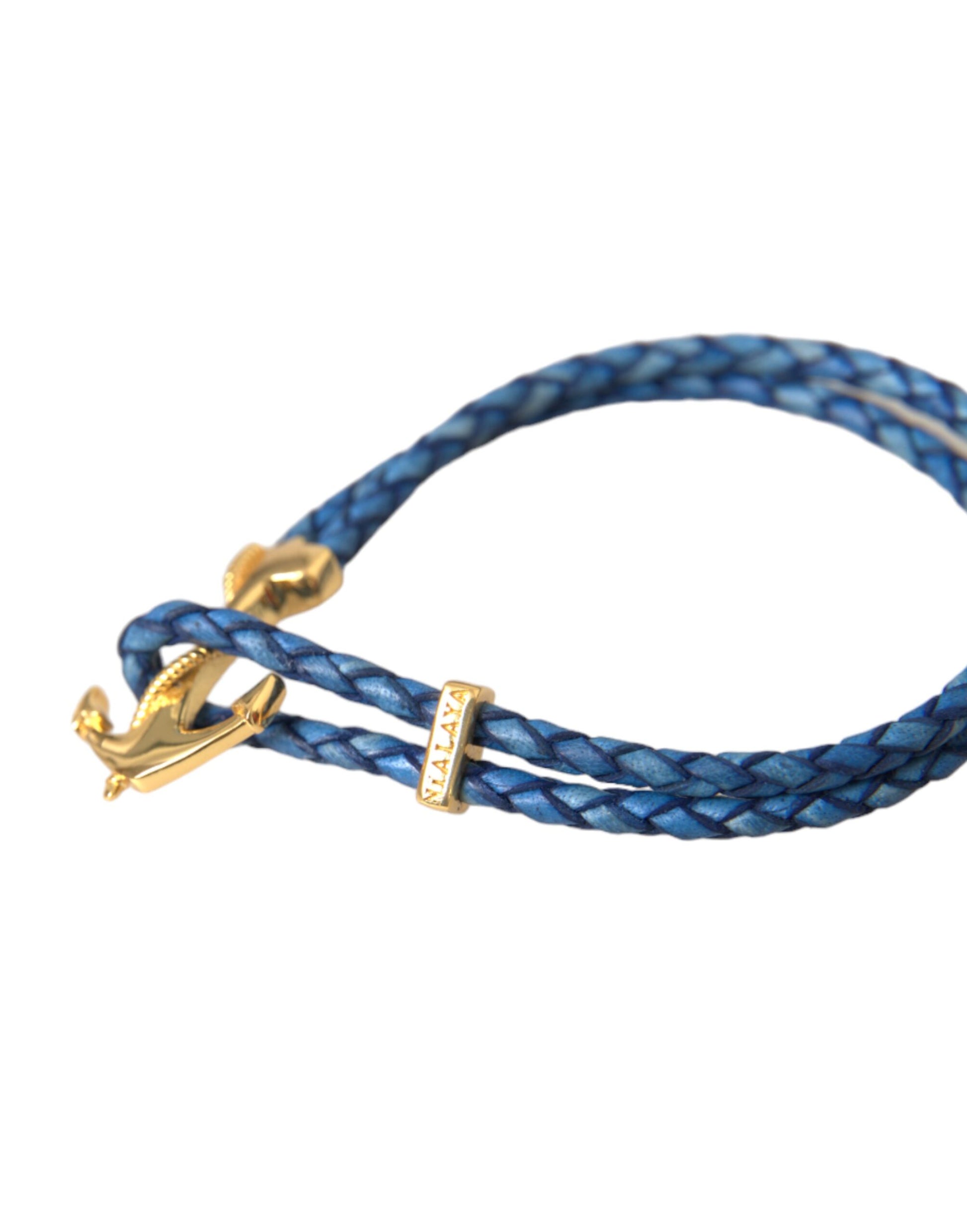 Blue Gold Anchor 925 Silver Charm Bracelet Mens - SEHABRANDS