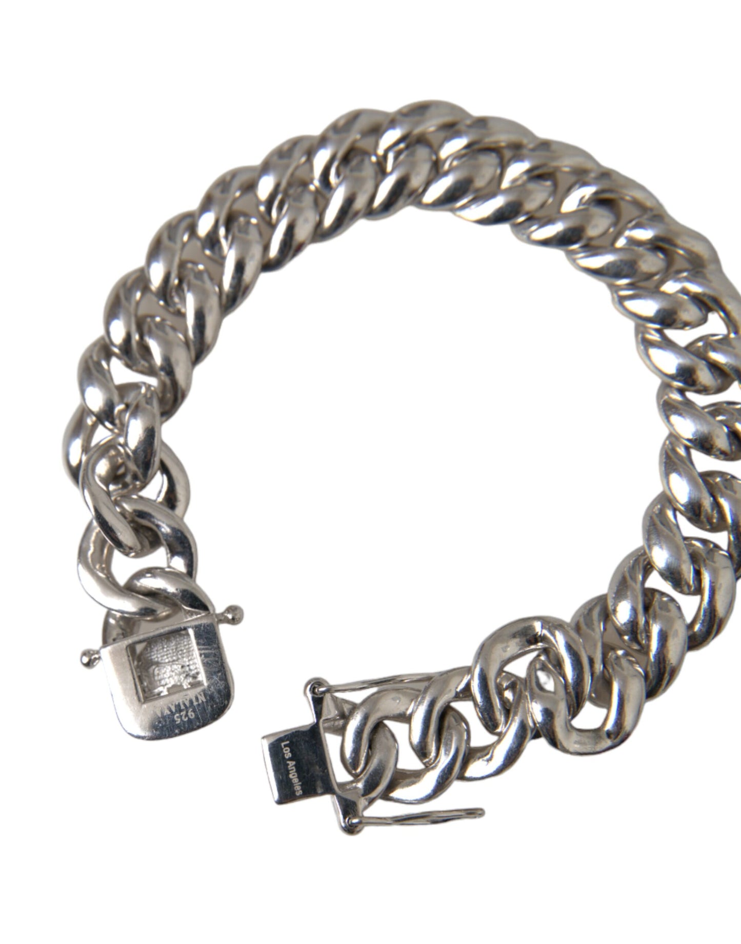 Solid Heavy Curb Link 925 Sterling Silver Bracelet Men - SEHABRANDS