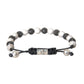 CZ Crystal Ball Black White Beaded Bracelet - SEHABRANDS