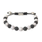 CZ Crystal Ball Black White Beaded Bracelet - SEHABRANDS