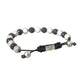 CZ Crystal Ball Black White Beaded Bracelet - SEHABRANDS