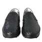 Dolce & Gabbana Black Woven Buffalo Leather Men Loafers Shoes