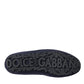 Dolce & Gabbana Blue Leather Suede Crystal Crown Loafers Shoes