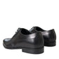 Dolce & Gabbana Black Leather Derby Formal Dress Men Shoes