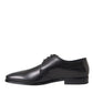 Dolce & Gabbana Black Leather Derby Formal Dress Men Shoes