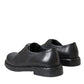 Dolce & Gabbana Black Horse Leather Derby Men Dress Shoes