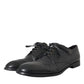 Dolce & Gabbana Black Leather Derby Formal Dress Men Shoes