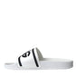 Dolce & Gabbana White Black Sandals Rubber Beachwear Shoes