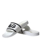 Dolce & Gabbana White Black Sandals Rubber Beachwear Shoes