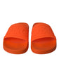 Dolce & Gabbana Orange Rubber Slides Sandals Beachwear Shoes