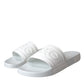 Dolce & Gabbana White Rubber Slides Sandals Beachwear Shoes