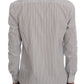 Elegant White & Blue Striped Casual Shirt - SEHABRANDS