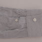 Elegant White & Blue Striped Casual Shirt - SEHABRANDS