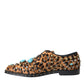 Dolce & Gabbana Brown Leopard Hair Crystal Dress Broque Shoes