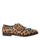 Dolce & Gabbana Brown Leopard Hair Crystal Dress Broque Shoes