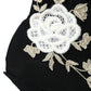 Dolce & Gabbana Black White Embroidery Slip On Boots Shoes