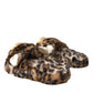 Dolce & Gabbana Brown Tiger Slippers Flats Sandals Shoes