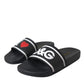 Dolce & Gabbana Black Leather I Love D&G Sandals Slides Shoes