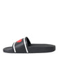 Dolce & Gabbana Black Leather I Love D&G Sandals Slides Shoes