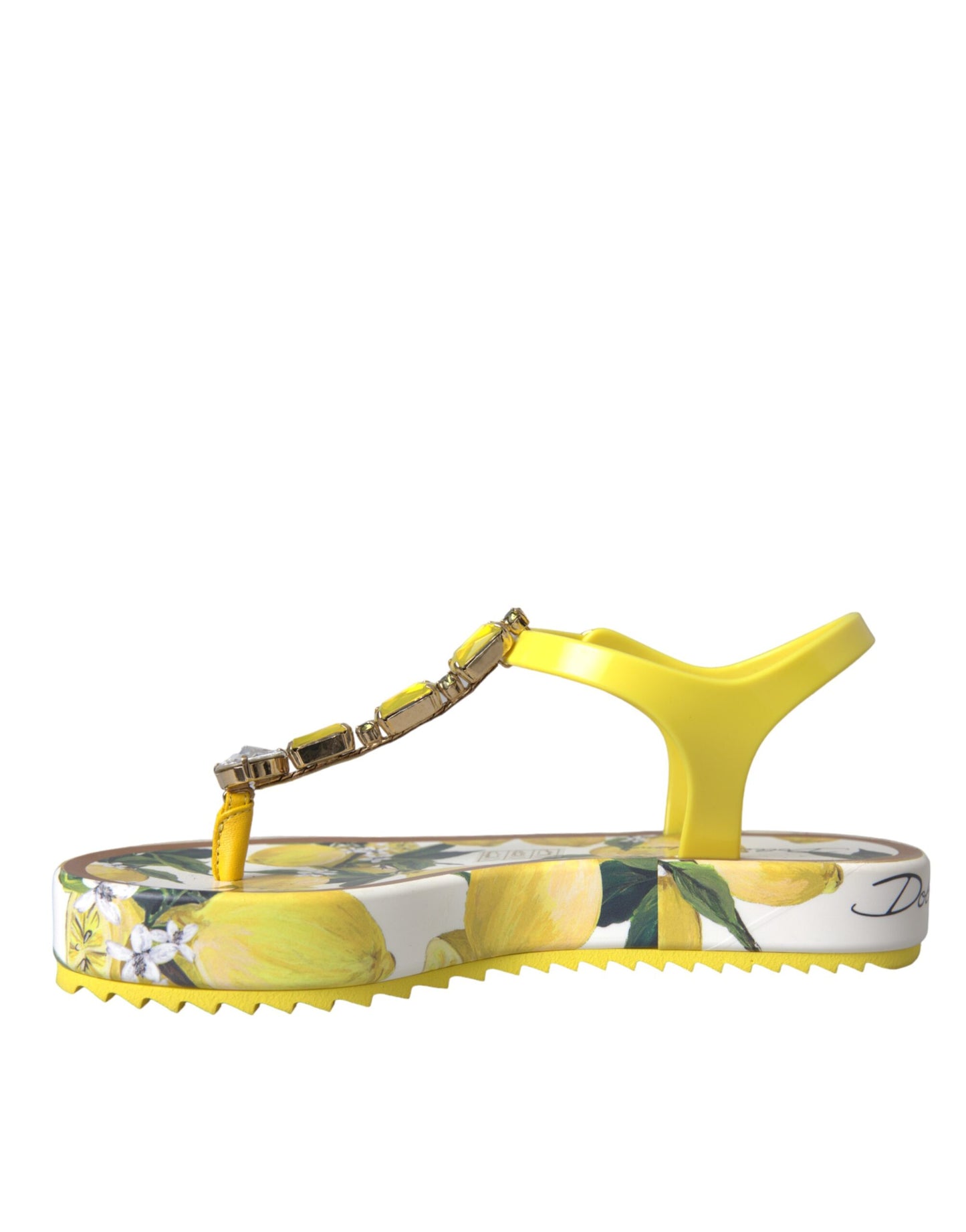 Dolce & Gabbana Yellow Lemon Beachwear Flats Sandals Shoes