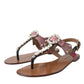 Dolce & Gabbana Multicolor Crystal Sandals Flip Flops Shoes