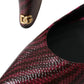 Dolce & Gabbana Maroon Zebra Leather Heels Slingbacks Shoes