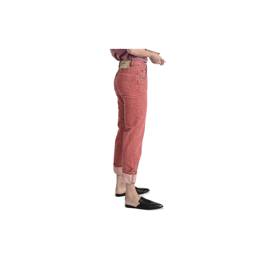 Red Cotton Women Jeans - SEHABRANDS