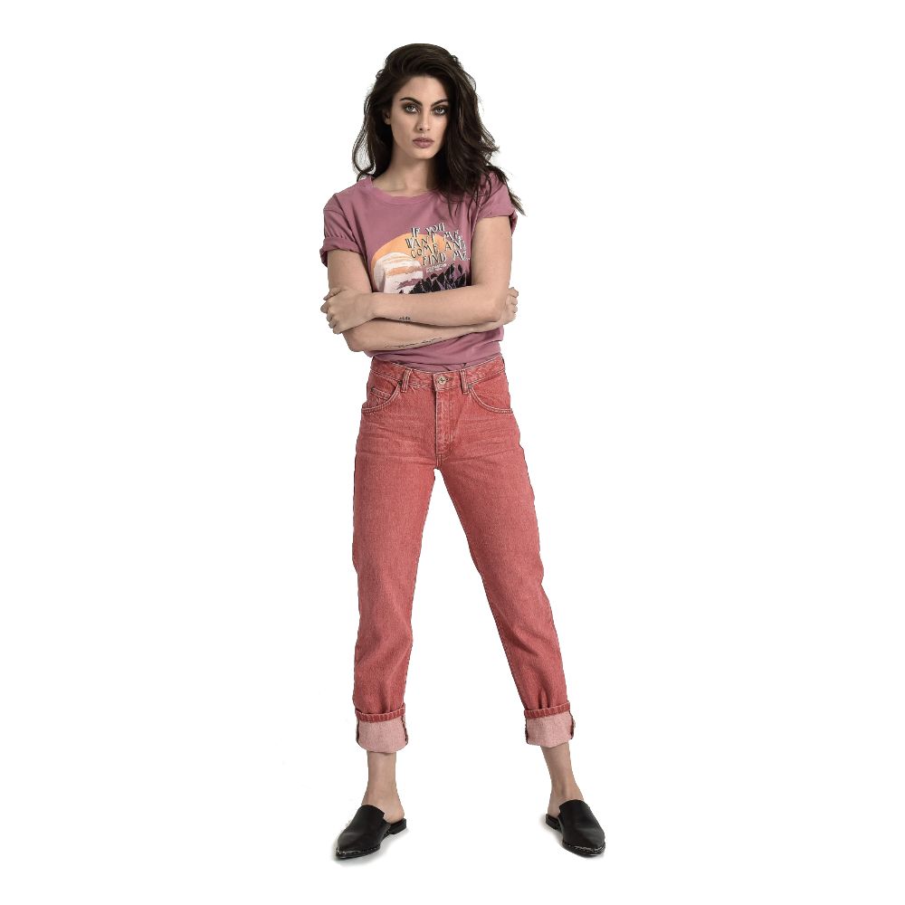 Red Cotton Women Jeans - SEHABRANDS