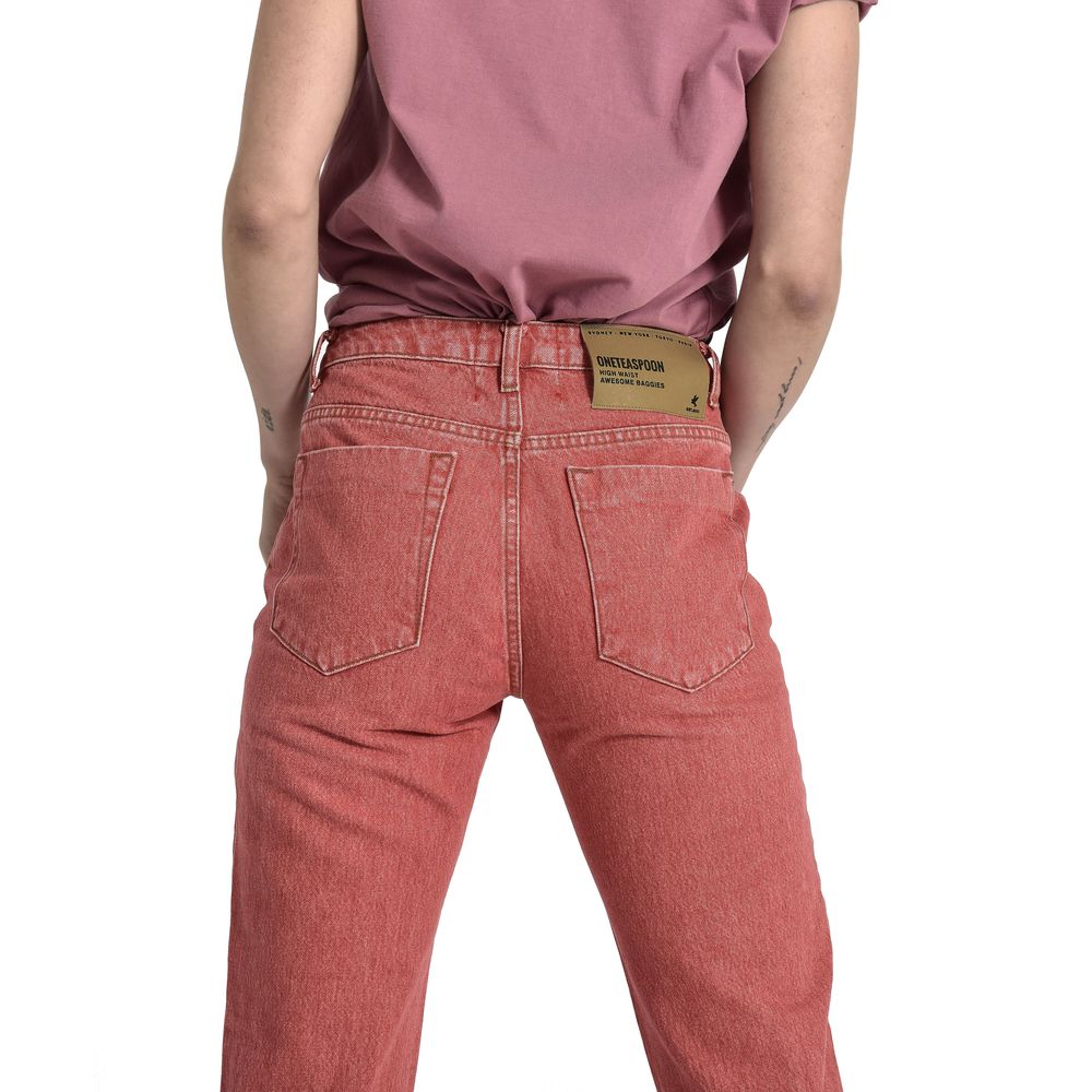 Red Cotton Women Jeans - SEHABRANDS