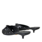 Dolce & Gabbana Black Exotic Leather Heels Slides Shoes