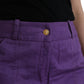 Purple Cotton MidWaist Straight Cropped Pants - SEHABRANDS