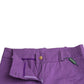 Purple Cotton MidWaist Straight Cropped Pants - SEHABRANDS