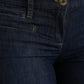 Dark Blue Cotton Bootcut Denim Jeans - SEHABRANDS