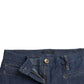 Dark Blue Cotton Bootcut Denim Jeans - SEHABRANDS