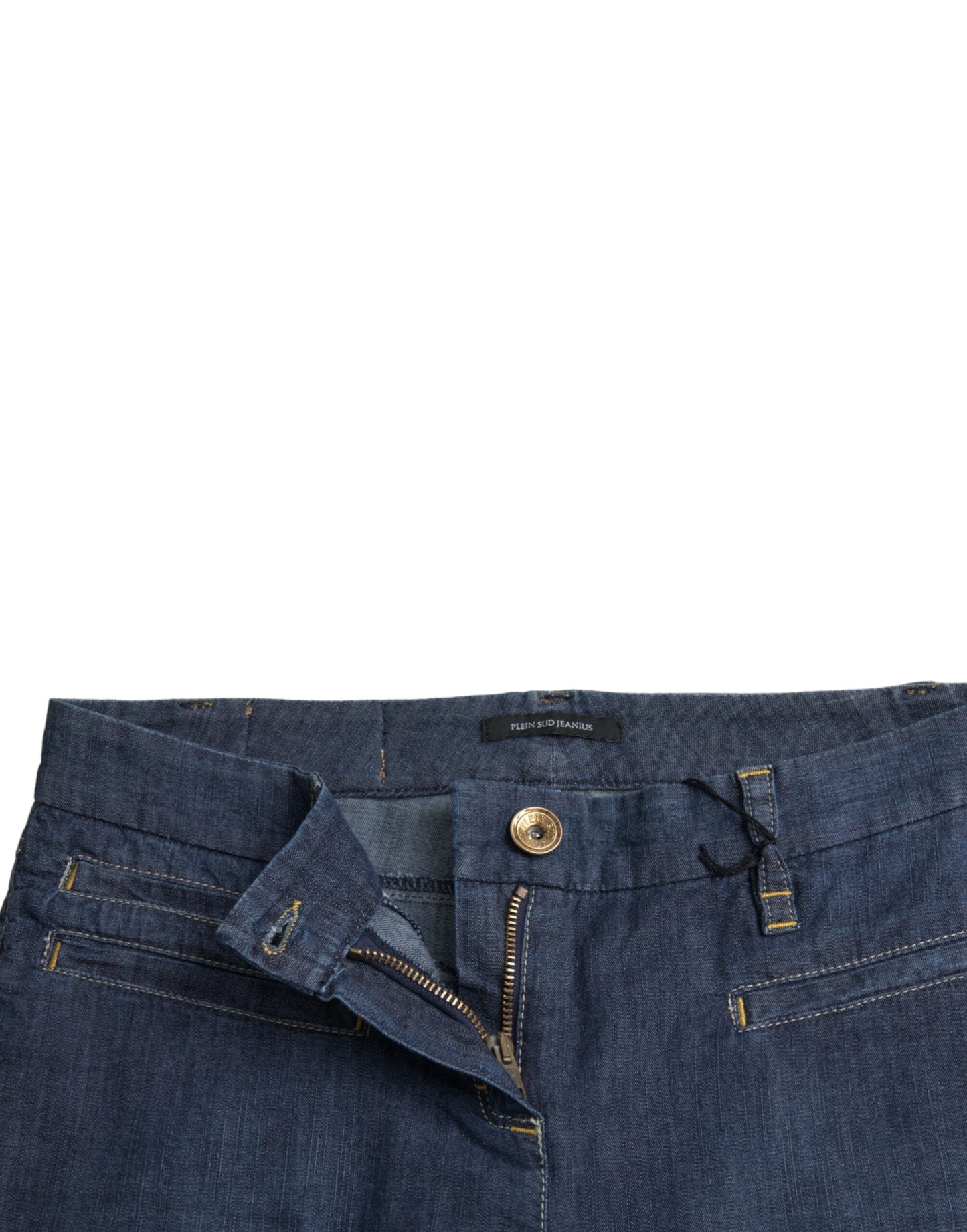 Dark Blue Cotton Bootcut Denim Jeans - SEHABRANDS