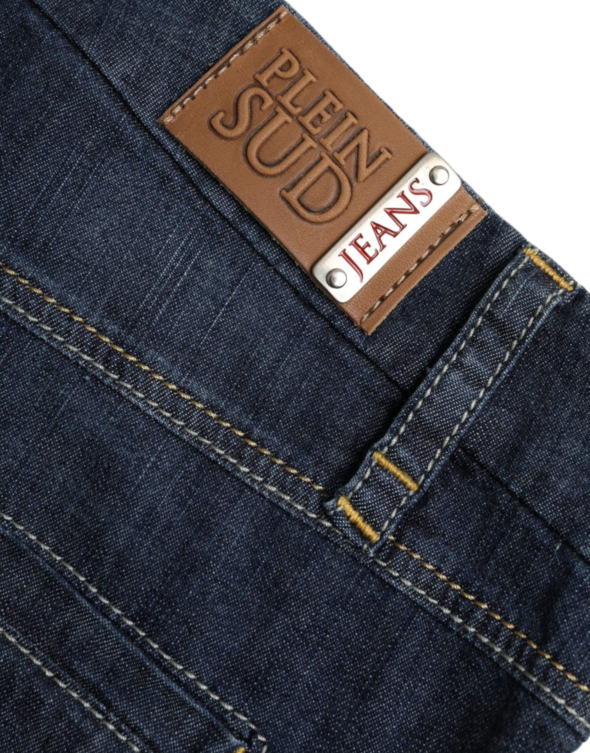 Dark Blue Cotton Bootcut Denim Jeans - SEHABRANDS