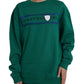 Green Cotton Logo Print Long Sleeves Pullover Sweater - SEHABRANDS