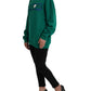 Green Cotton Logo Print Long Sleeves Pullover Sweater - SEHABRANDS