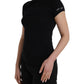 Black Turtleneck Viscose Short Sleeve Top - SEHABRANDS