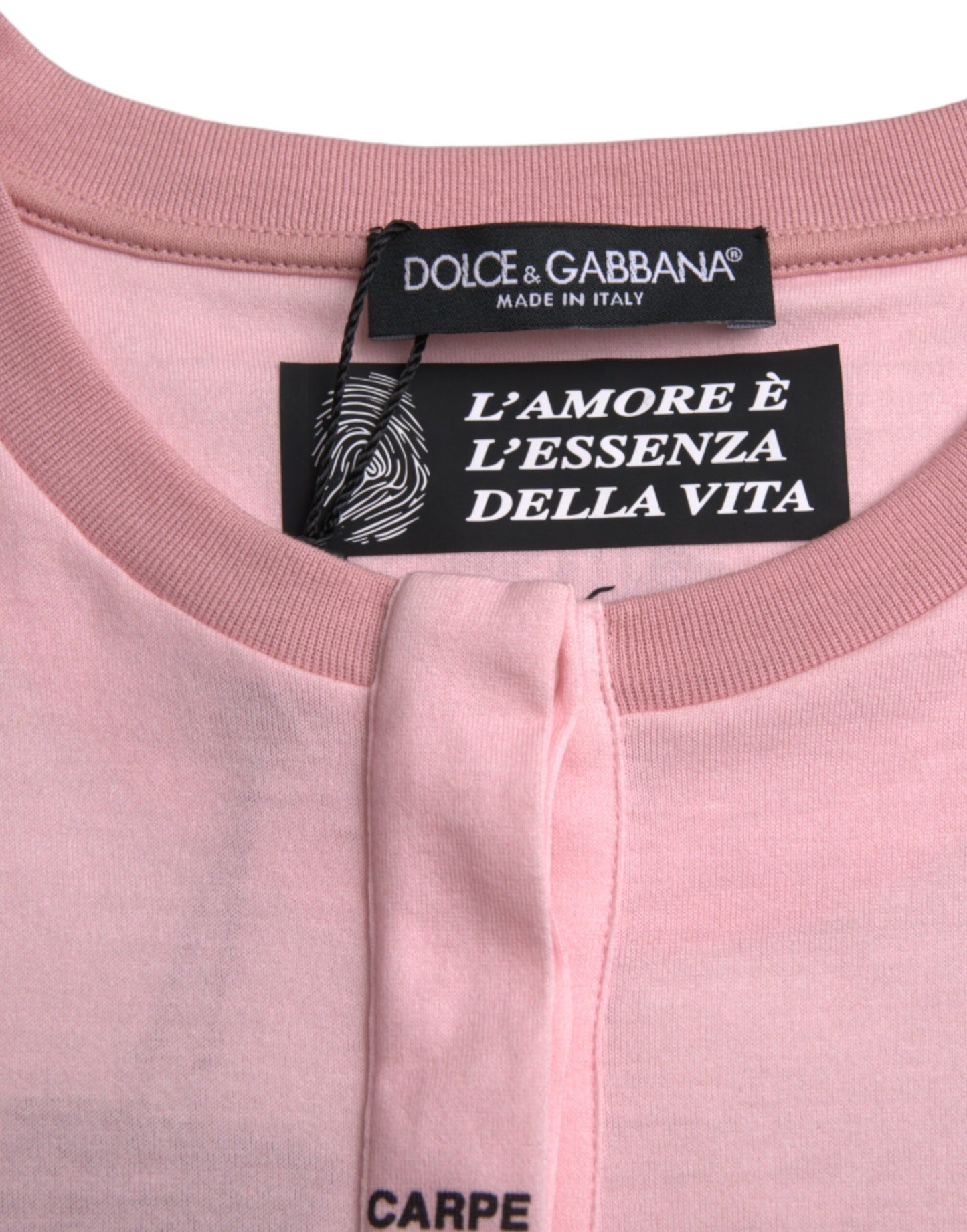 Dolce & Gabbana Pink Floral Print Cotton Short Sleeves T-shirt