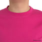 Pink Cotton Crew Neck Short Sleeves Tee T-shirt - SEHABRANDS