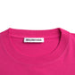 Pink Cotton Crew Neck Short Sleeves Tee T-shirt - SEHABRANDS