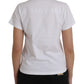 White Cotton Crew Neck Short Sleeves T-shirt - SEHABRANDS