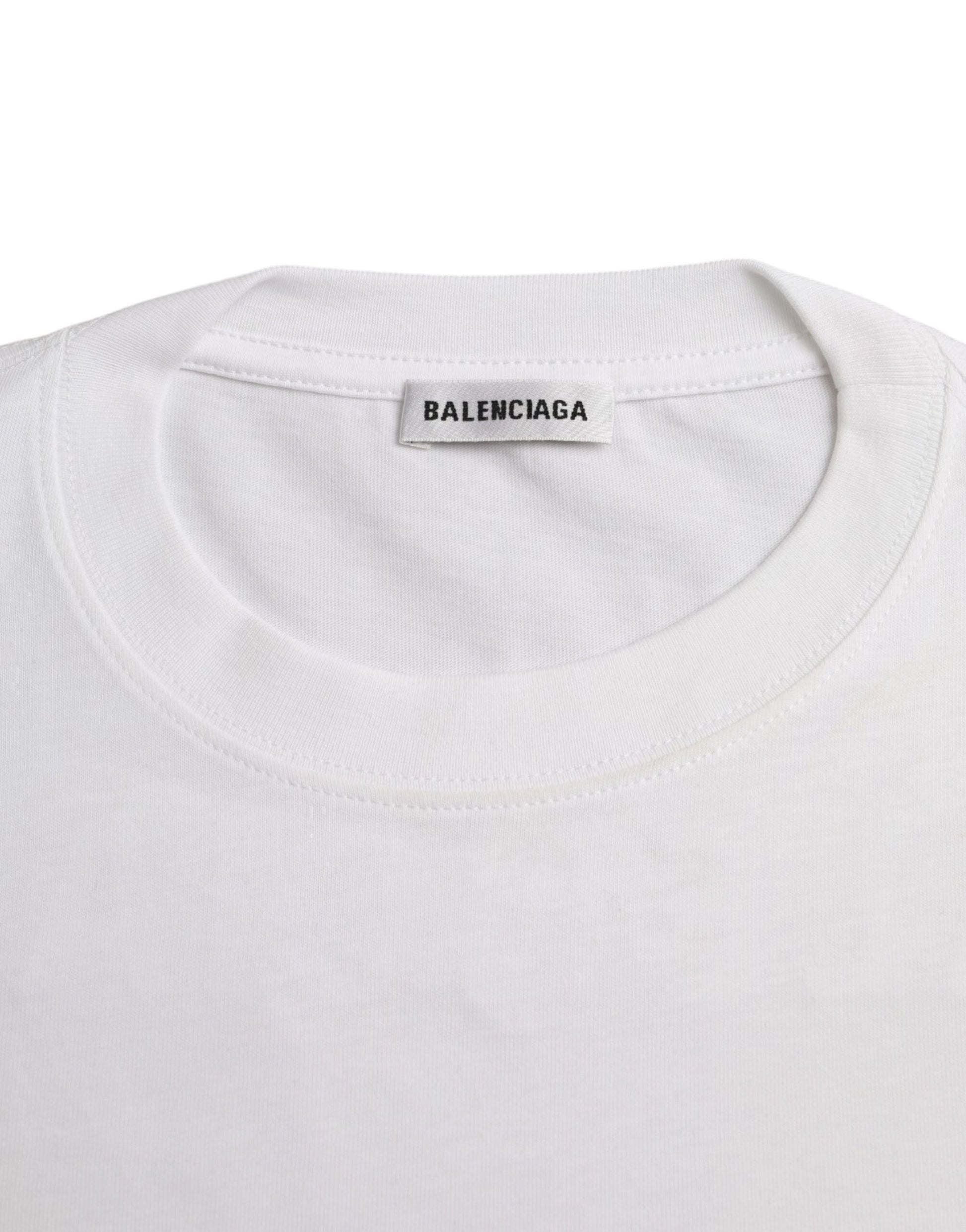 White Cotton Crew Neck Short Sleeves T-shirt - SEHABRANDS