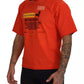 Dolce & Gabbana Orange Logo Print Crewneck Cotton T-shirt