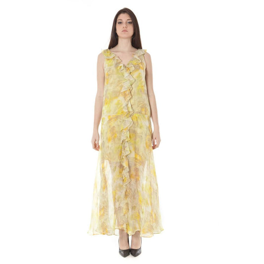 Yellow Polyester Dress - SEHABRANDS