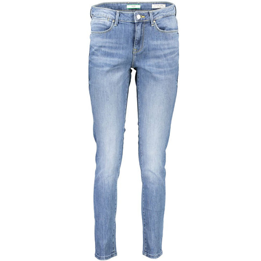 Light Blue Cotton Women Jeans - SEHABRANDS