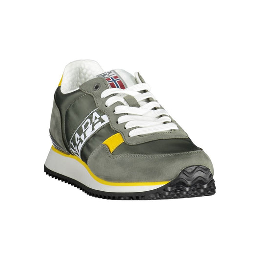 Green Polyester Men Sneaker - SEHABRANDS