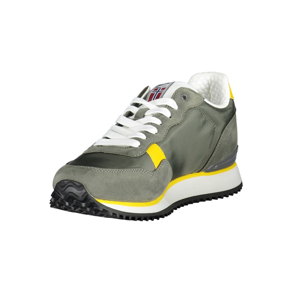 Green Polyester Men Sneaker - SEHABRANDS